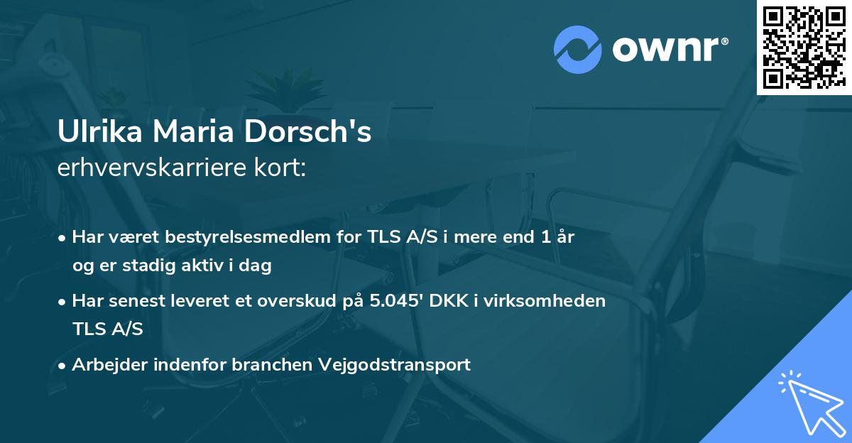 Ulrika Maria Dorsch's erhvervskarriere kort