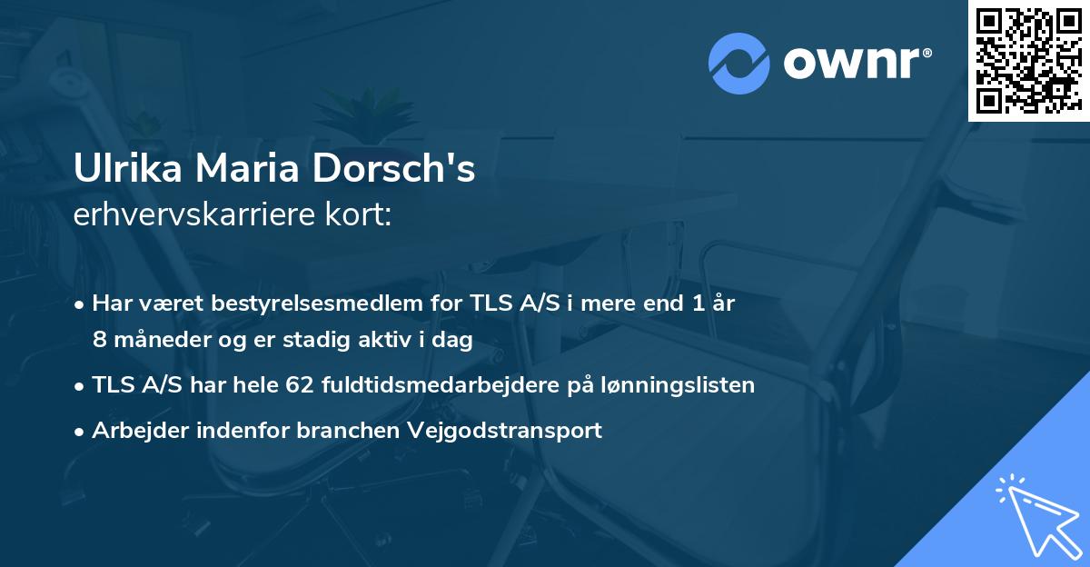 Ulrika Maria Dorsch's erhvervskarriere kort