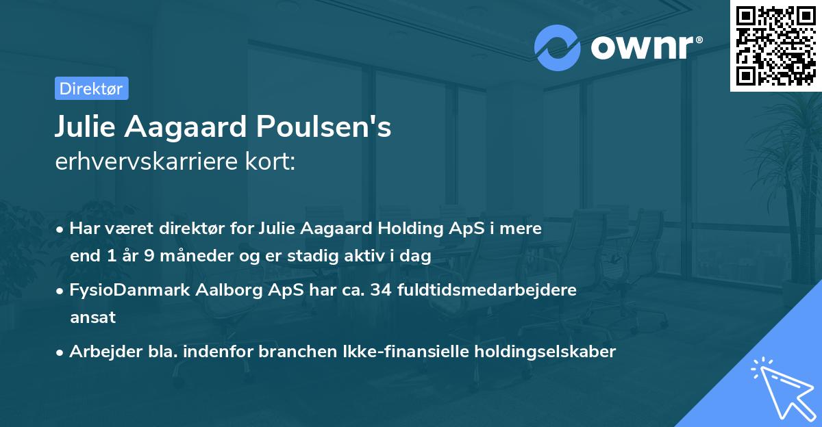Julie Aagaard Poulsen's erhvervskarriere kort