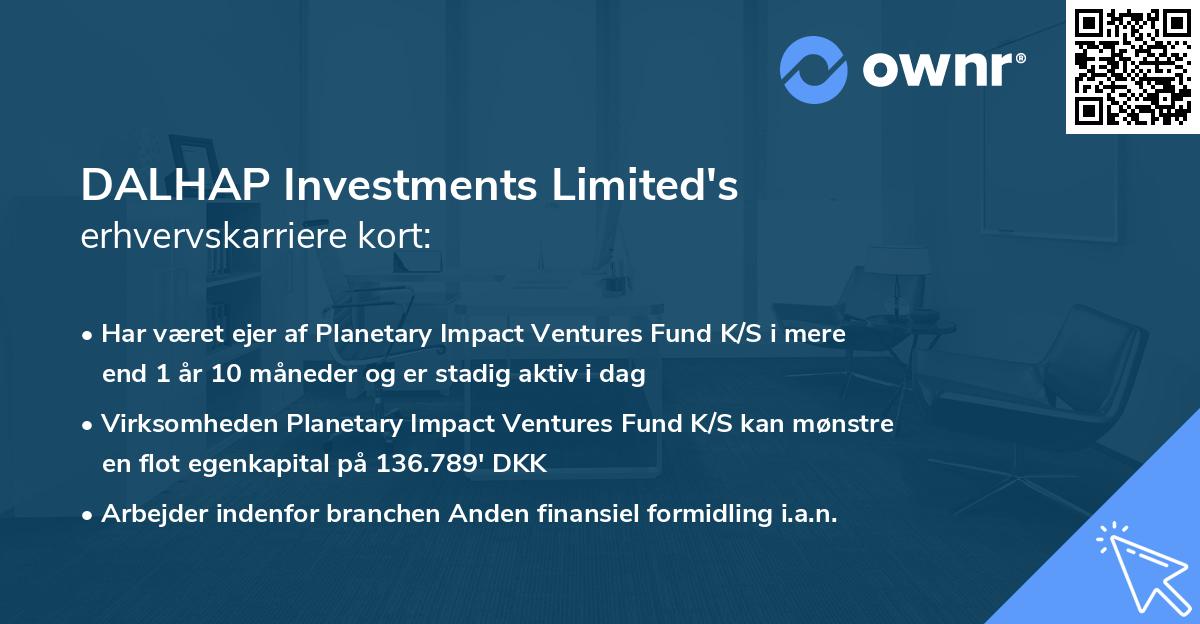 DALHAP Investments Limited's erhvervskarriere kort