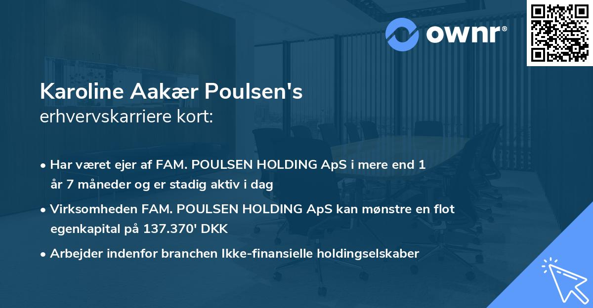 Karoline Aakær Poulsen's erhvervskarriere kort