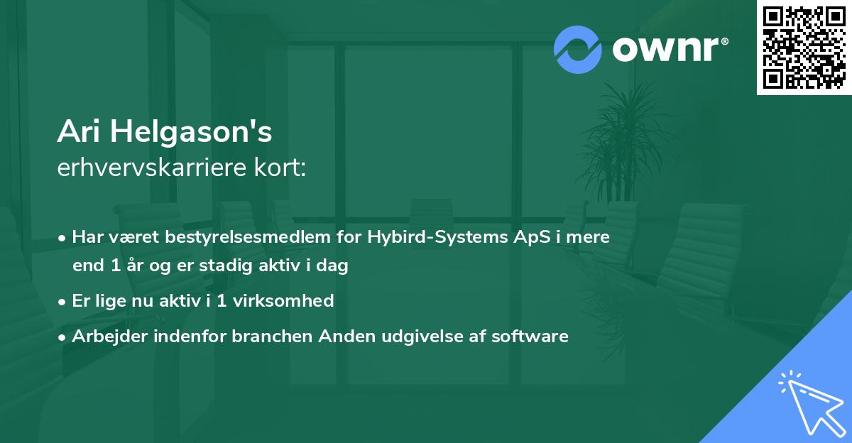 Ari Helgason's erhvervskarriere kort