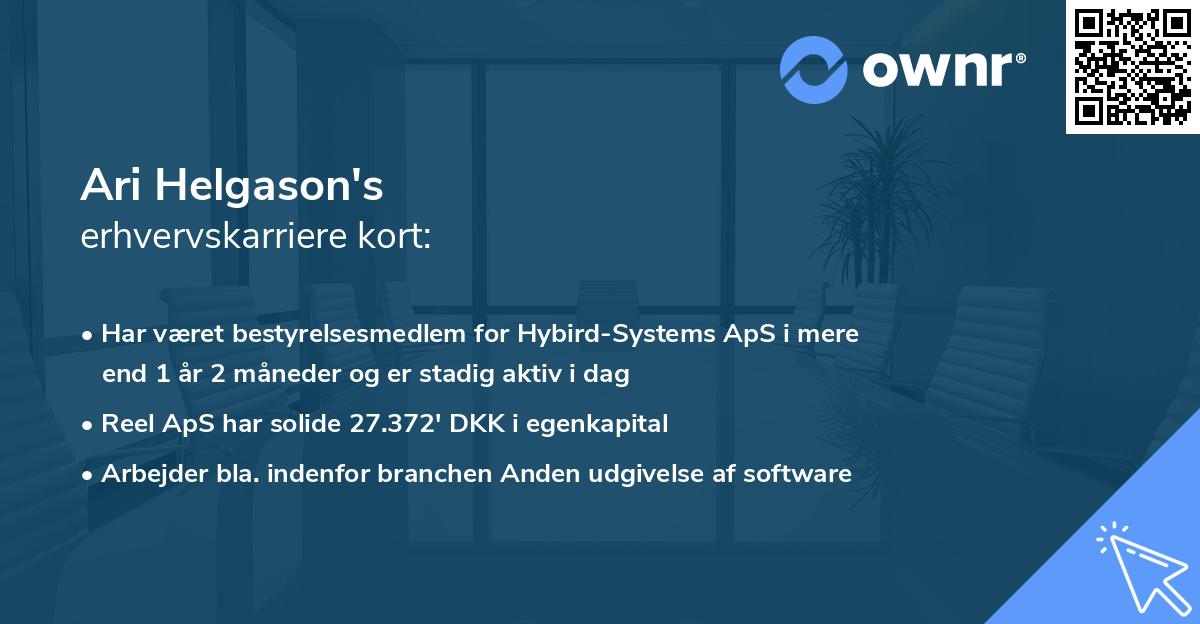 Ari Helgason's erhvervskarriere kort