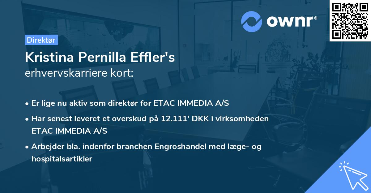 Kristina Pernilla Effler's erhvervskarriere kort