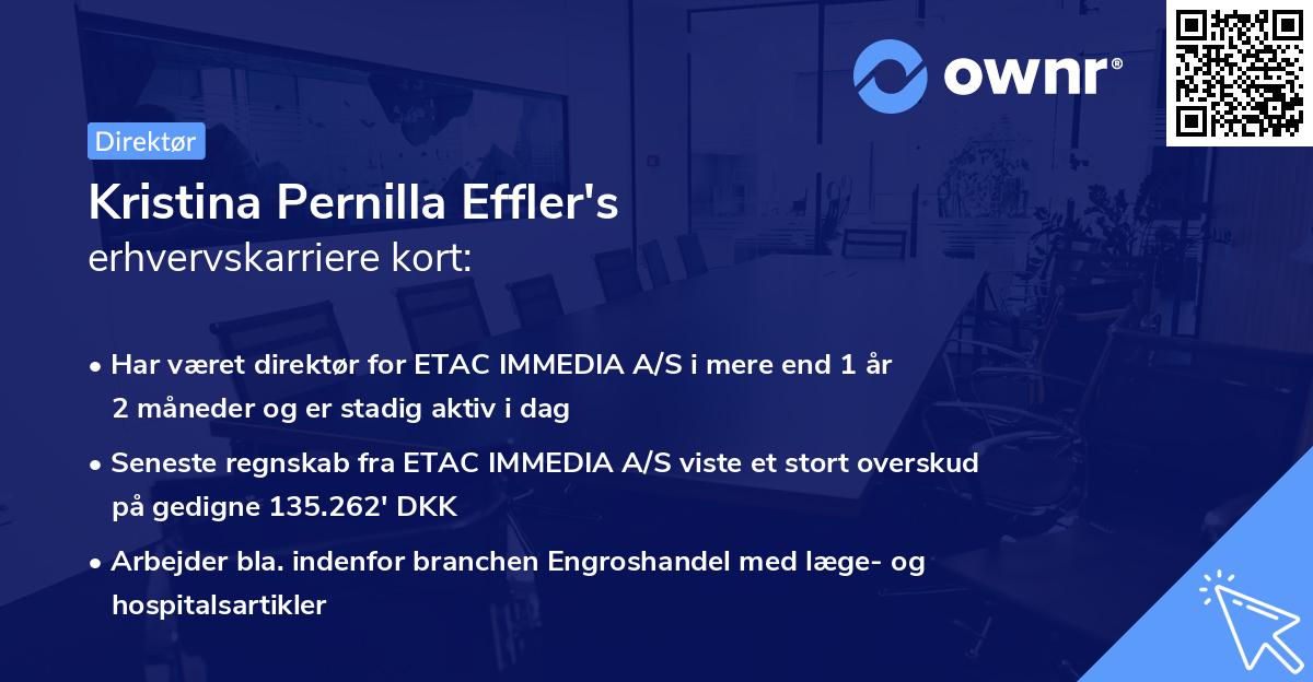 Kristina Pernilla Effler's erhvervskarriere kort