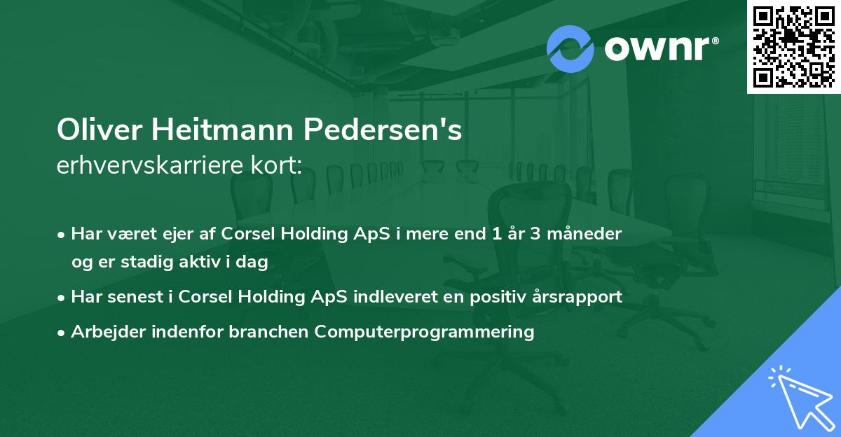 Oliver Heitmann Pedersen's erhvervskarriere kort
