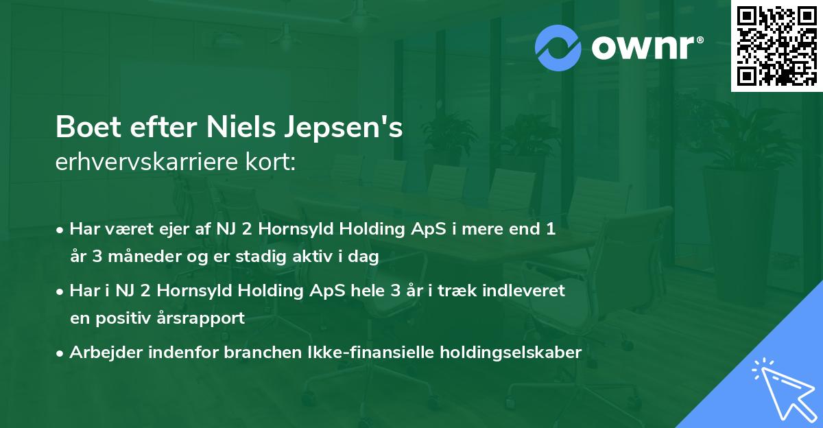 Boet efter Niels Jepsen's erhvervskarriere kort