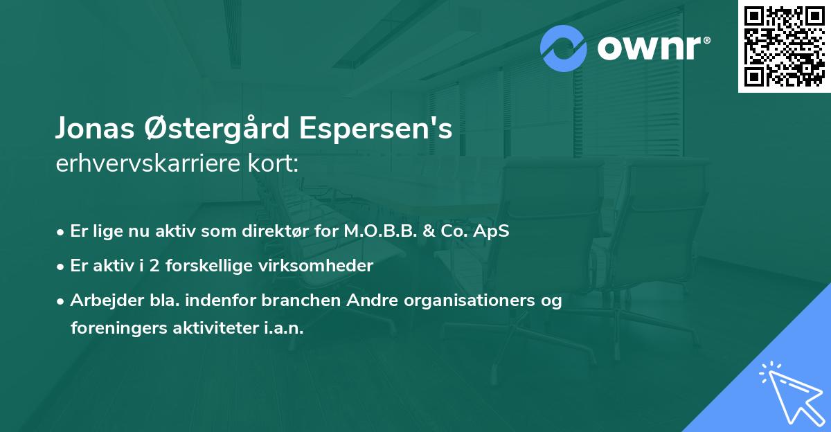 Jonas Østergård Espersen's erhvervskarriere kort
