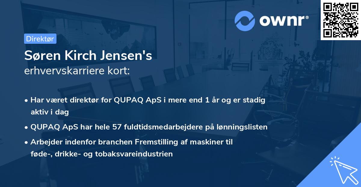 Søren Kirch Jensen's erhvervskarriere kort