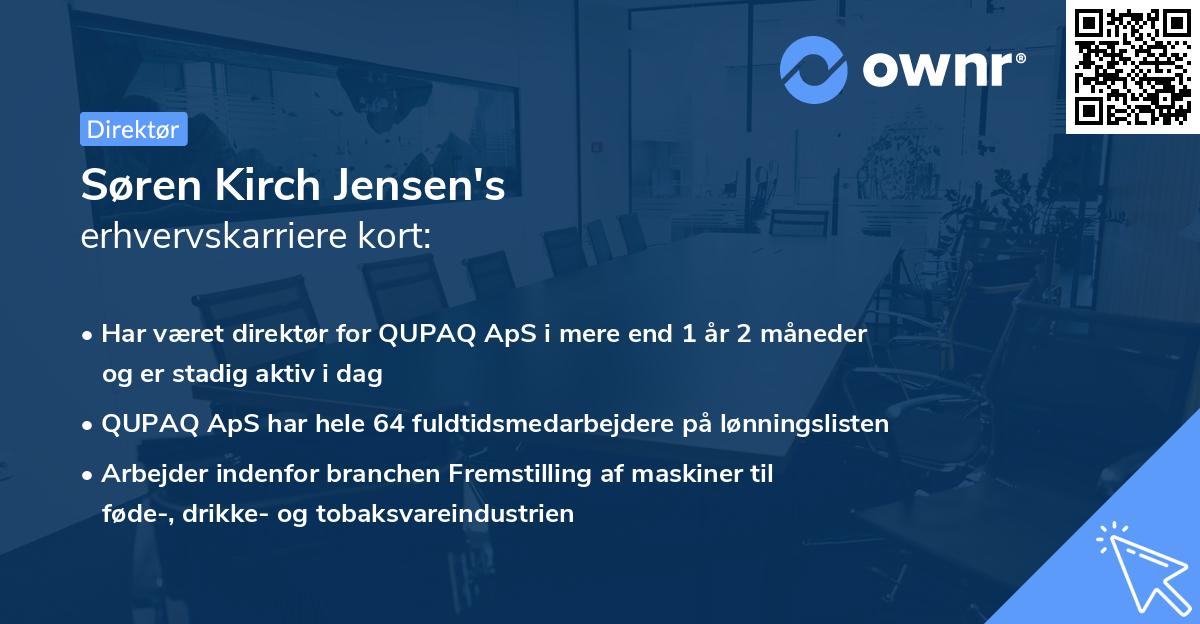 Søren Kirch Jensen's erhvervskarriere kort