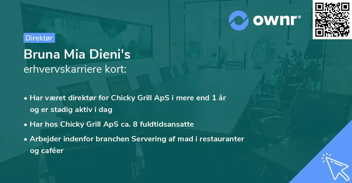 Bruna Mia Dieni's erhvervskarriere kort
