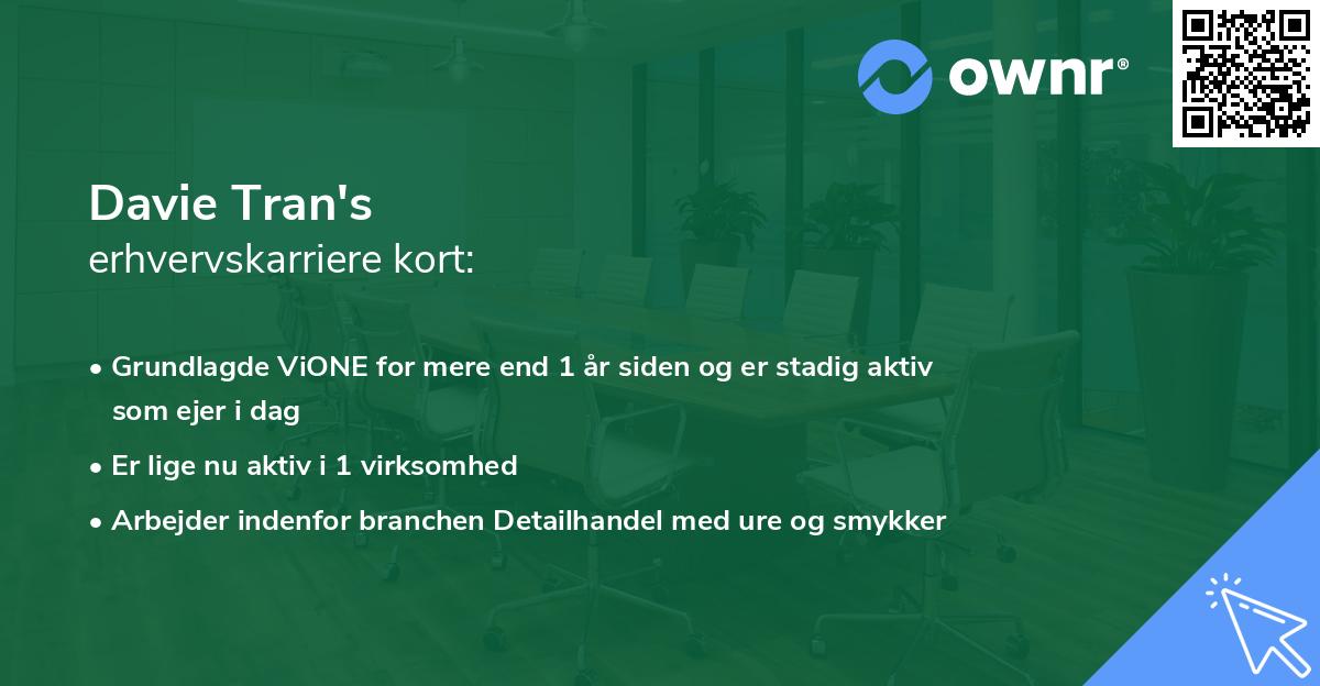 Davie Tran's erhvervskarriere kort