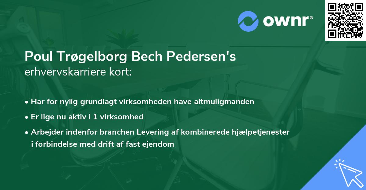 Poul Trøgelborg Bech Pedersen's erhvervskarriere kort
