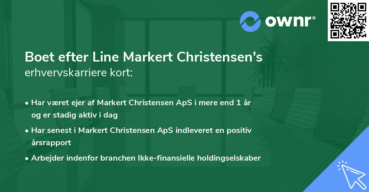 Boet efter Line Markert Christensen's erhvervskarriere kort