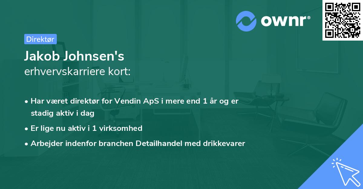 Jakob Johnsen's erhvervskarriere kort