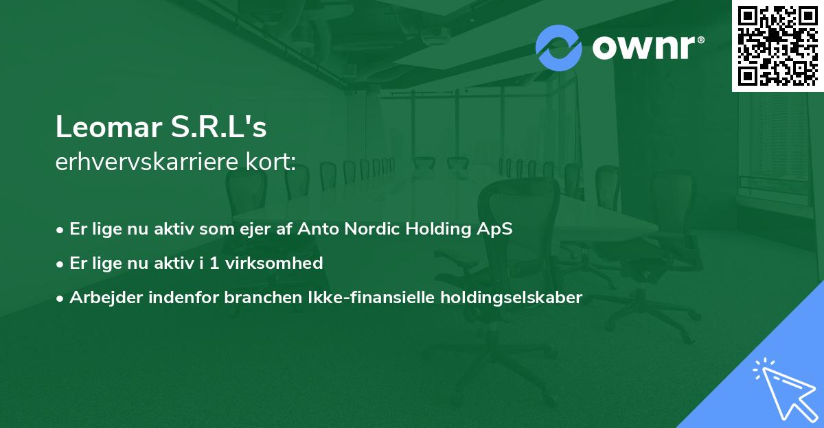 Leomar S.R.L's erhvervskarriere kort