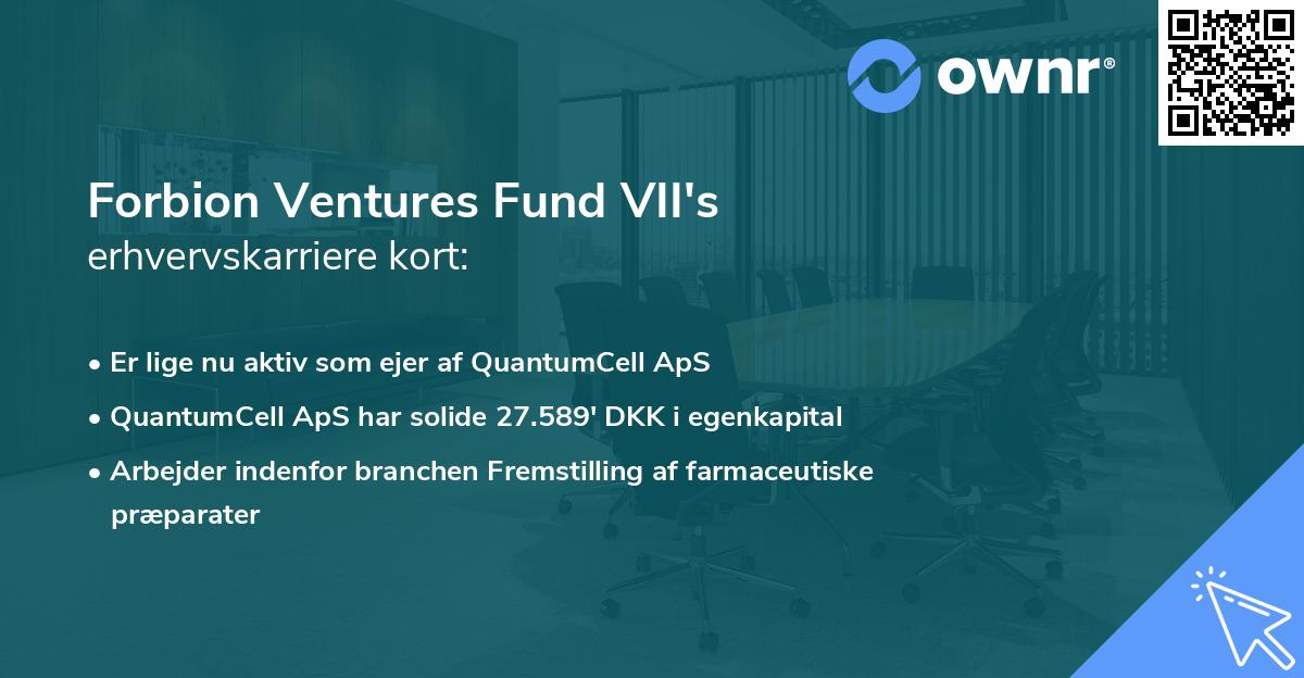Forbion Ventures Fund VII's erhvervskarriere kort