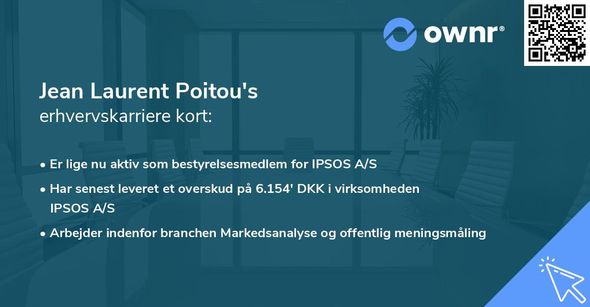 Jean Laurent Poitou's erhvervskarriere kort