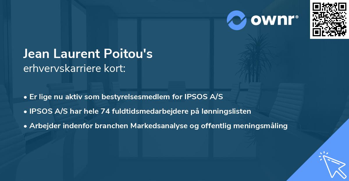 Jean Laurent Poitou's erhvervskarriere kort
