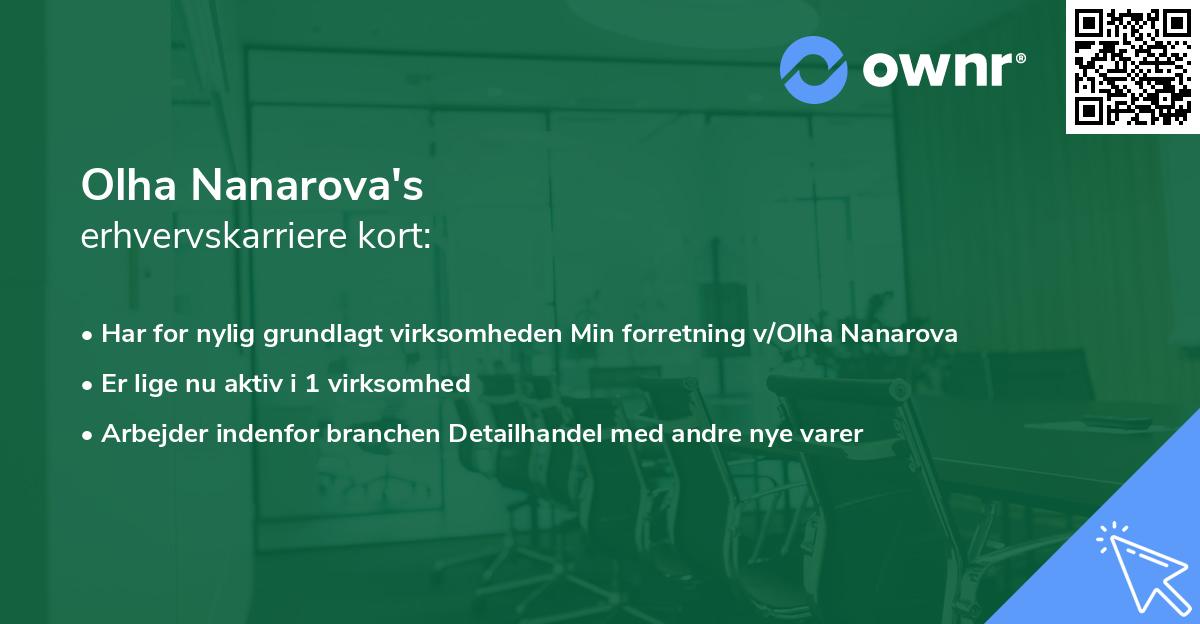 Olha Nanarova's erhvervskarriere kort