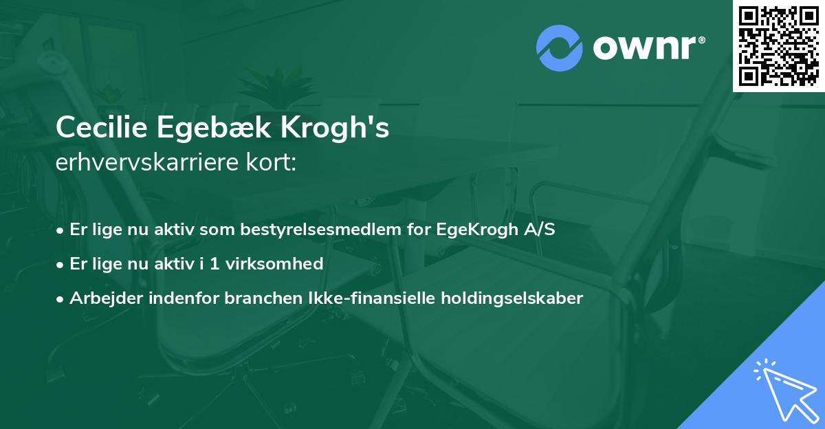 Cecilie Egebæk Krogh's erhvervskarriere kort