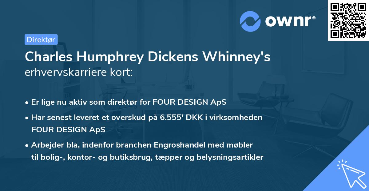 Charles Humphrey Dickens Whinney's erhvervskarriere kort