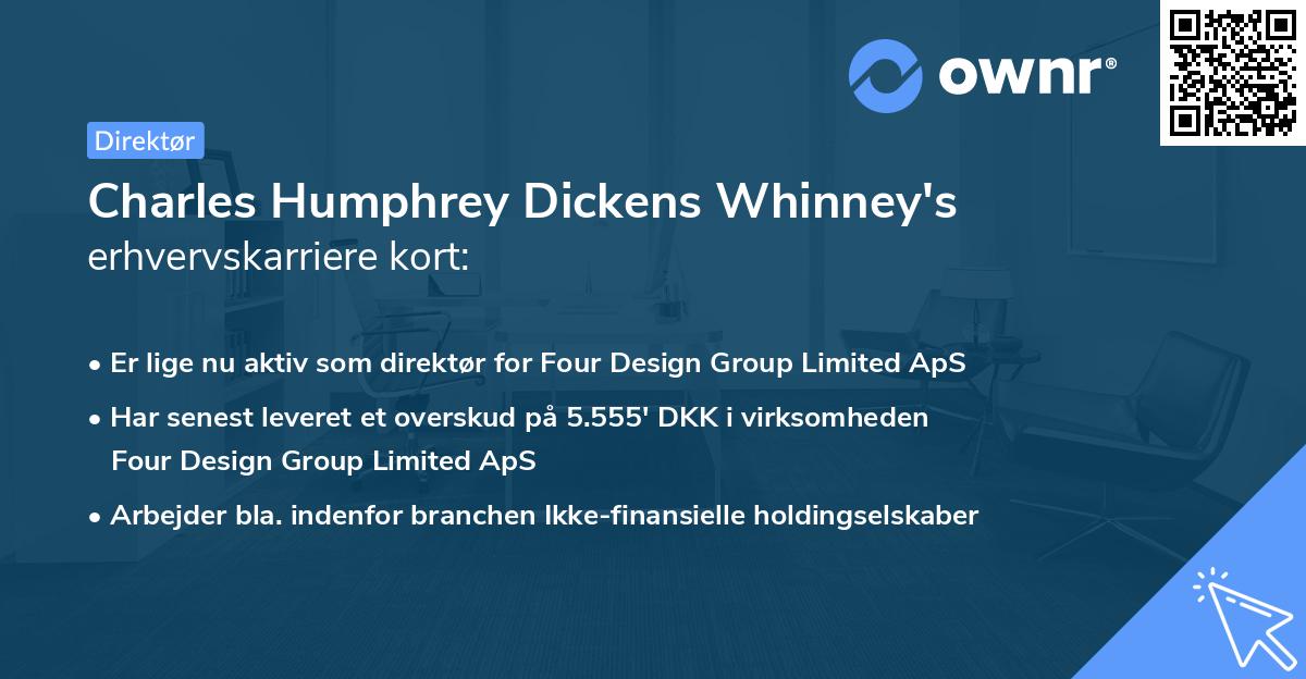 Charles Humphrey Dickens Whinney's erhvervskarriere kort