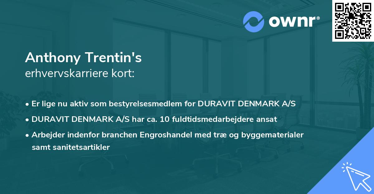 Anthony Trentin's erhvervskarriere kort