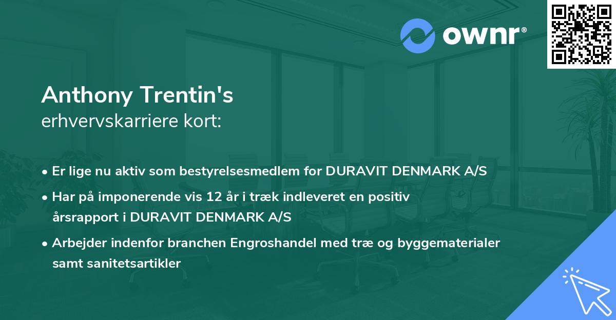 Anthony Trentin's erhvervskarriere kort