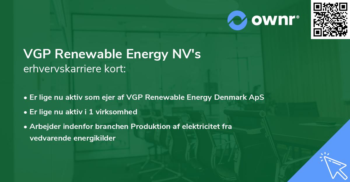 VGP Renewable Energy NV's erhvervskarriere kort