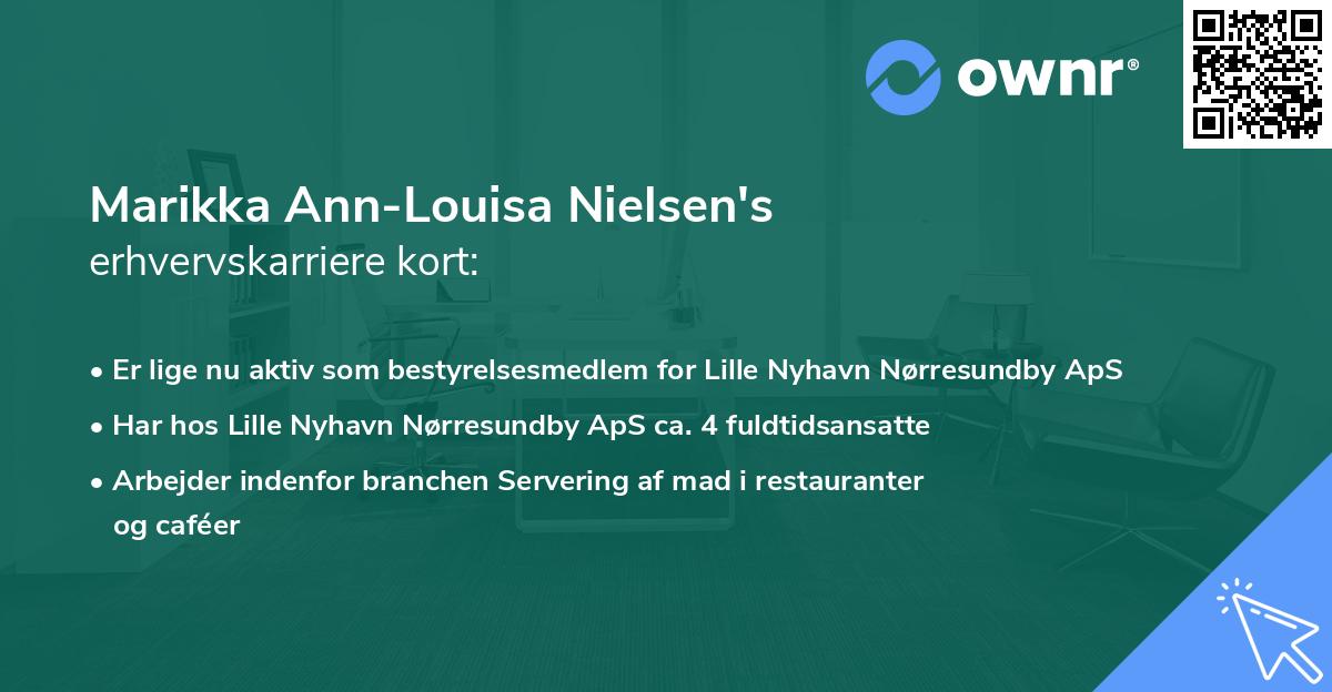 Marikka Ann-Louisa Nielsen's erhvervskarriere kort