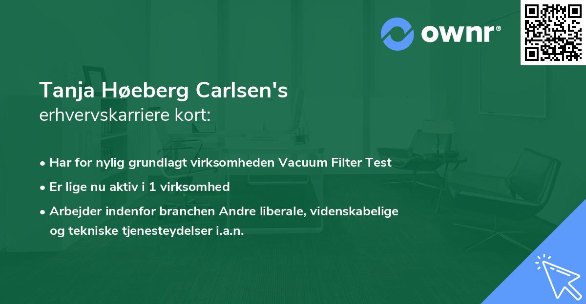 Tanja Høeberg Carlsen's erhvervskarriere kort