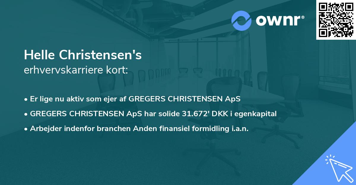 Helle Christensen's erhvervskarriere kort