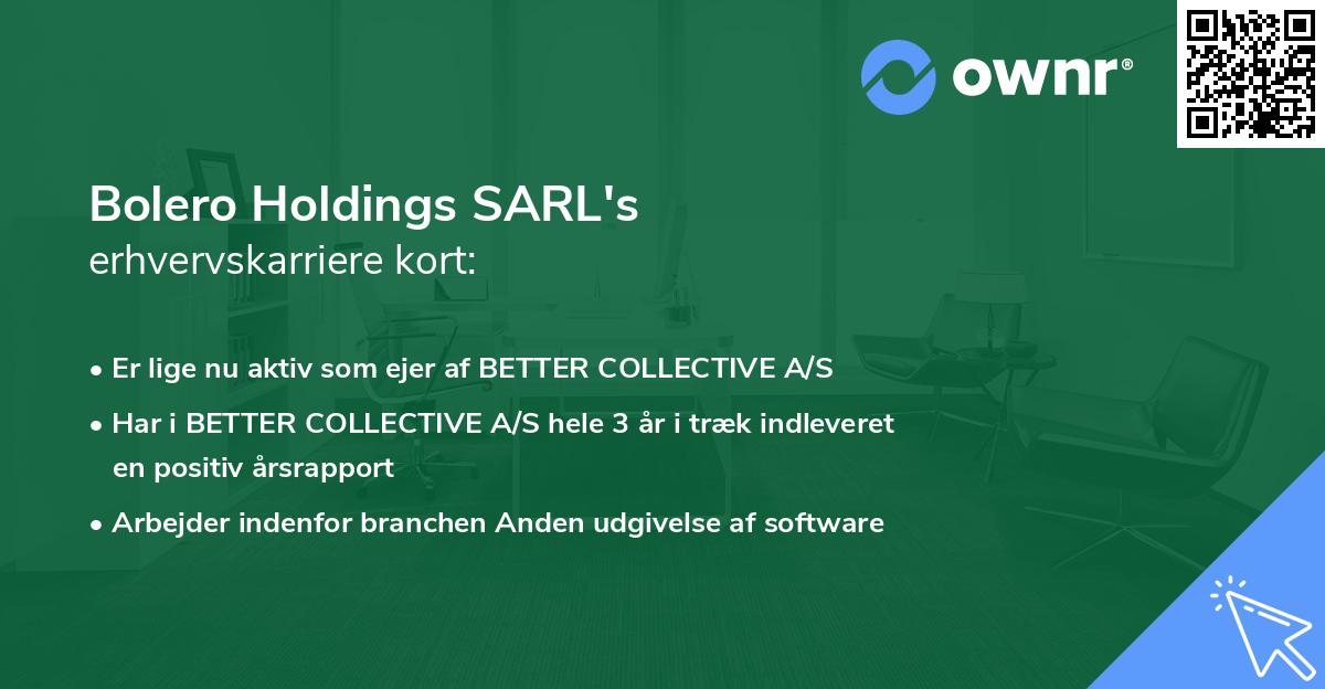Bolero Holdings SARL's erhvervskarriere kort