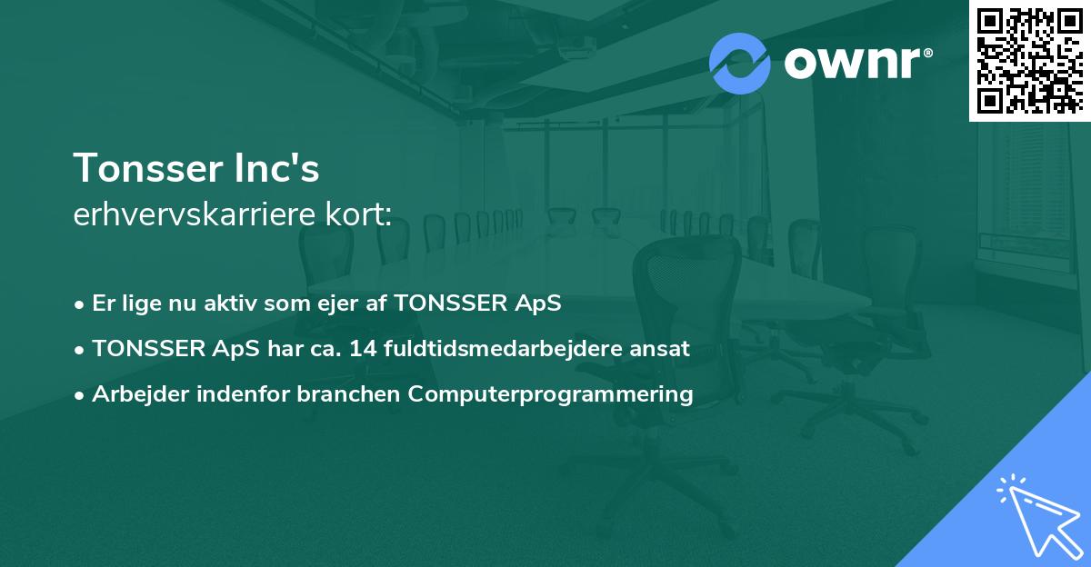 Tonsser Inc's erhvervskarriere kort