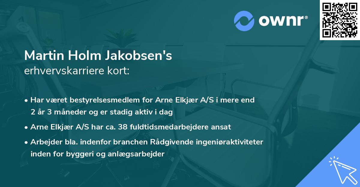 Martin Holm Jakobsen's erhvervskarriere kort