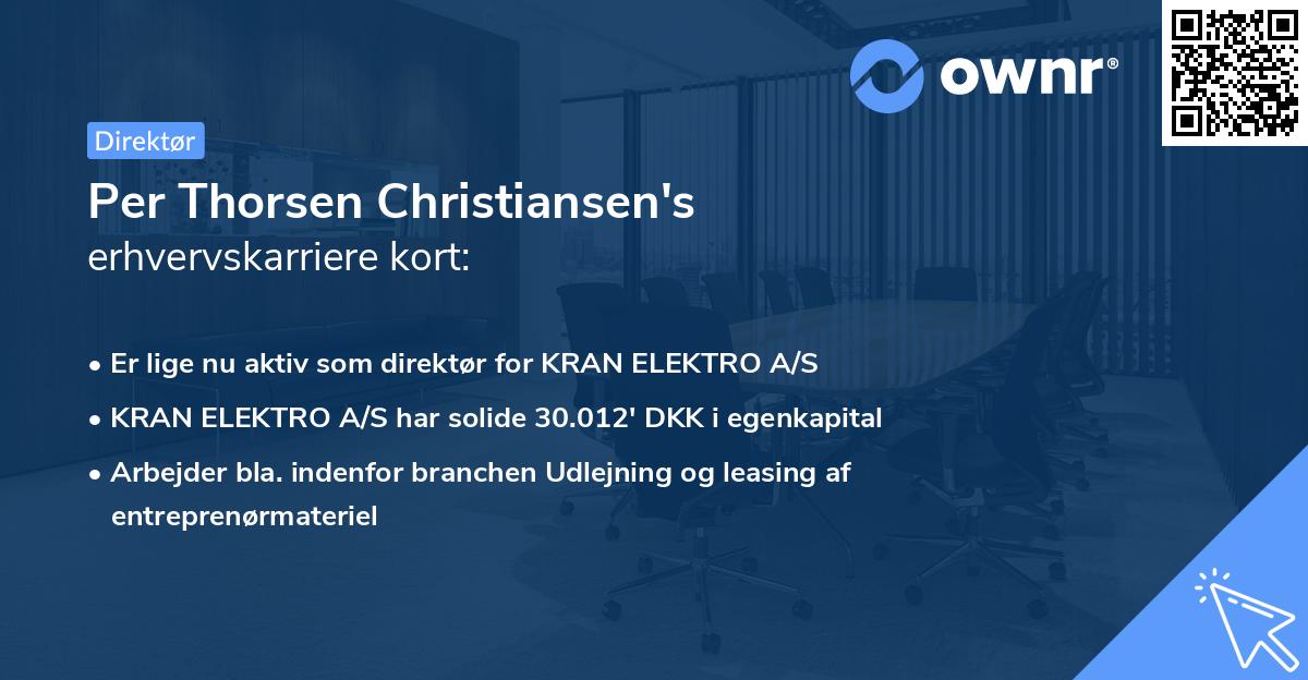 Per Thorsen Christiansen's erhvervskarriere kort