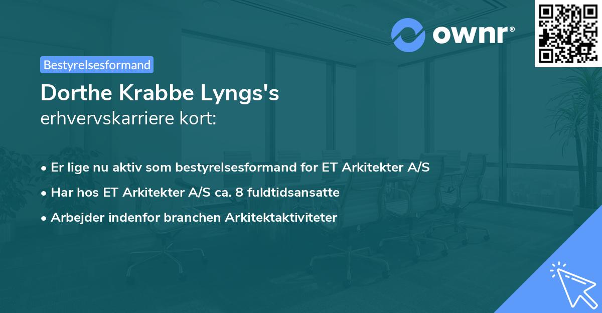 Dorthe Krabbe Lyngs's erhvervskarriere kort