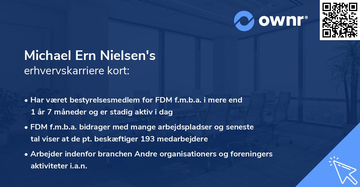 Michael Ern Nielsen's erhvervskarriere kort