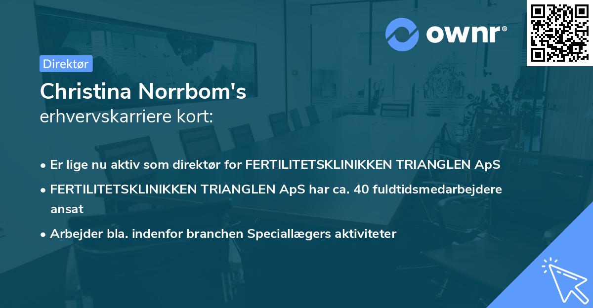 Christina Norrbom's erhvervskarriere kort