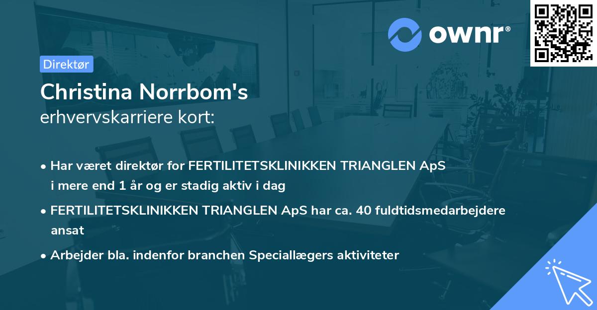 Christina Norrbom's erhvervskarriere kort