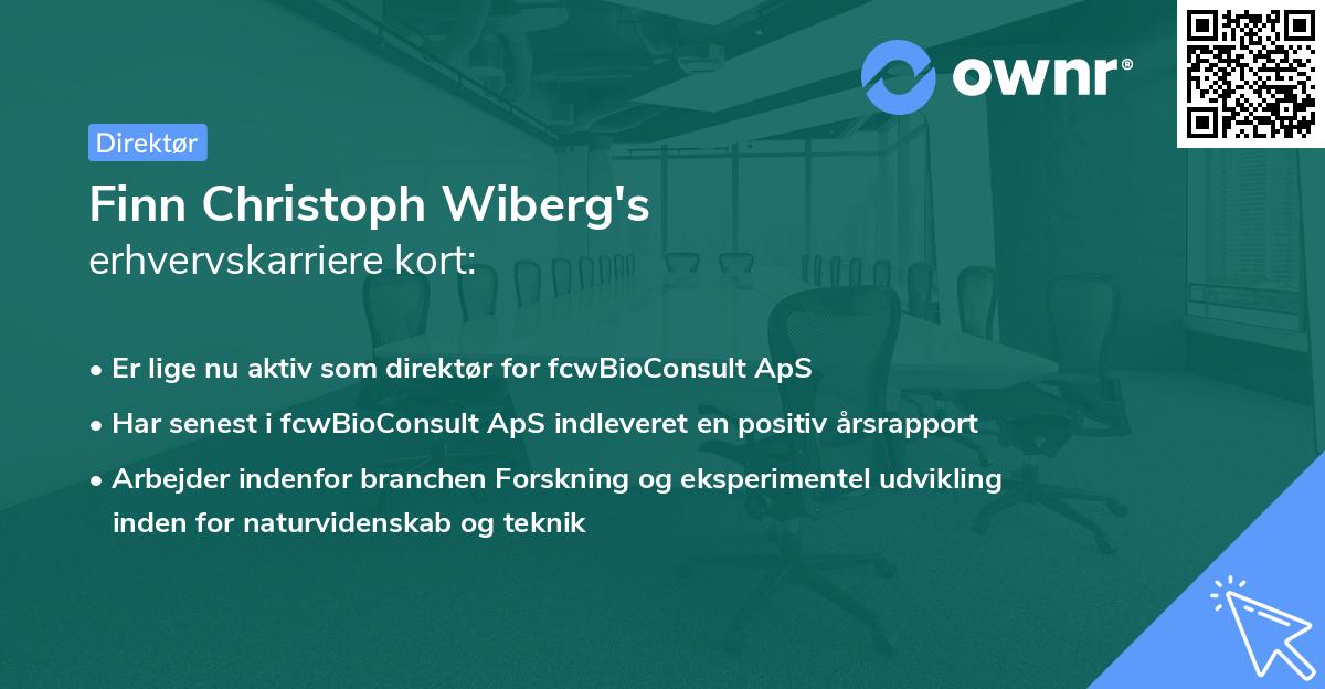Finn Christoph Wiberg's erhvervskarriere kort