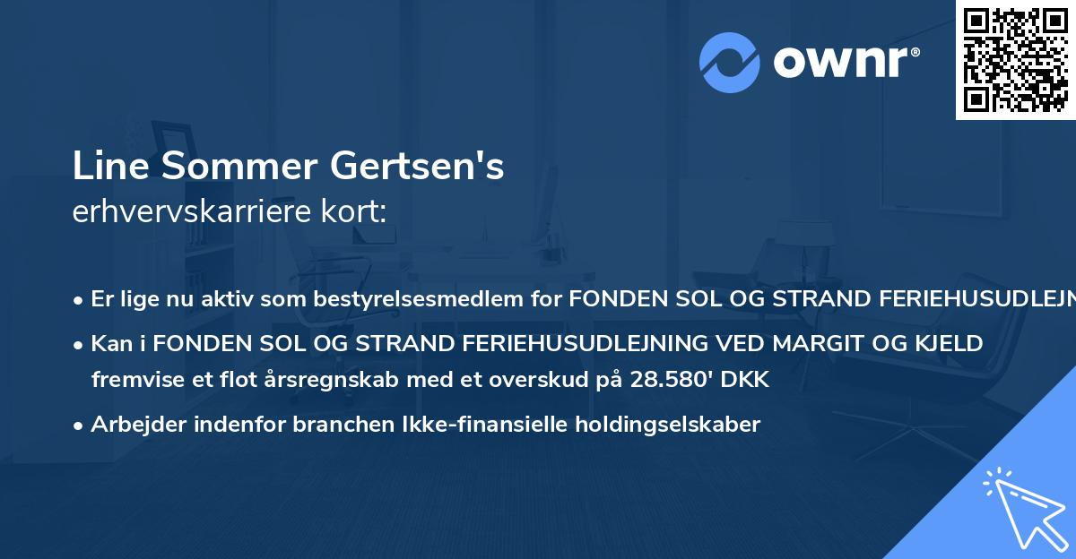Line Sommer Gertsen's erhvervskarriere kort