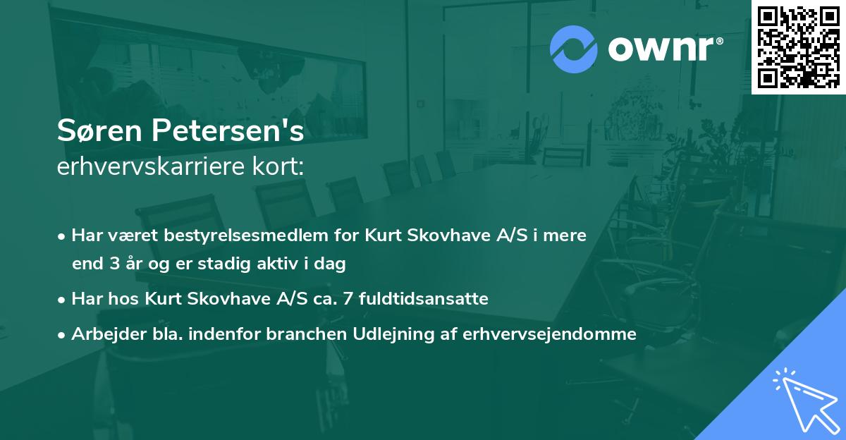 Søren Petersen's erhvervskarriere kort