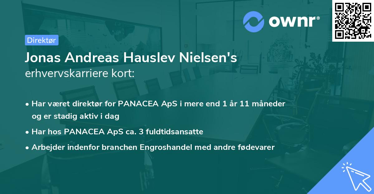 Jonas Andreas Hauslev Nielsen's erhvervskarriere kort