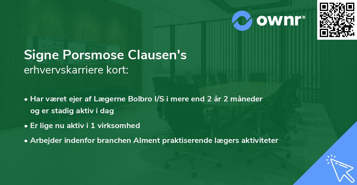 Signe Porsmose Clausen's erhvervskarriere kort