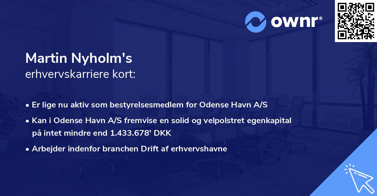 Martin Nyholm's erhvervskarriere kort