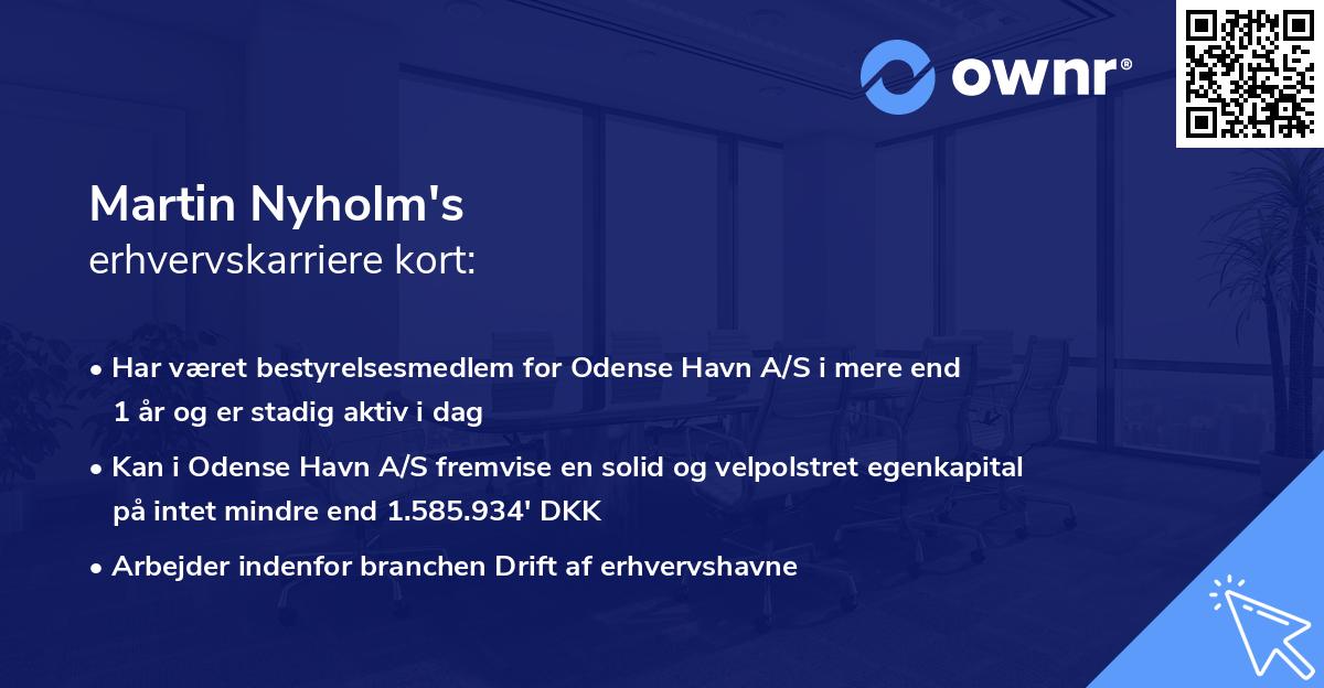 Martin Nyholm's erhvervskarriere kort