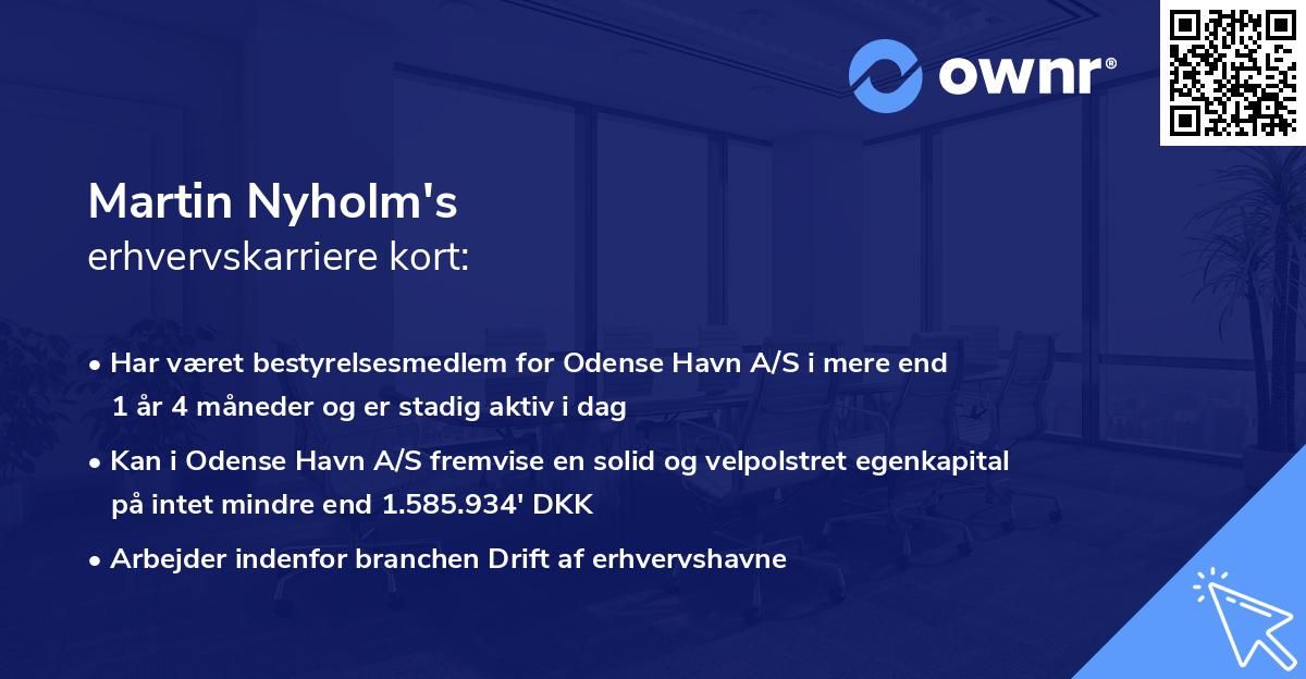 Martin Nyholm's erhvervskarriere kort