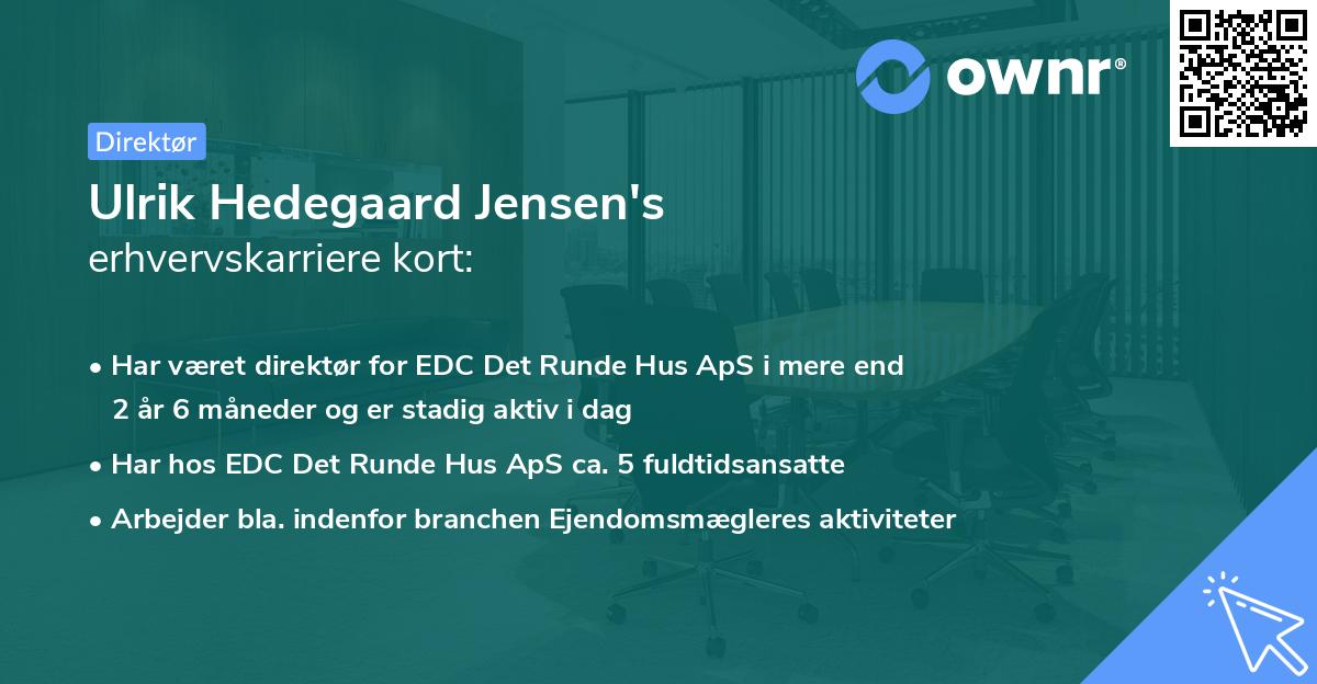 Ulrik Hedegaard Jensen's erhvervskarriere kort